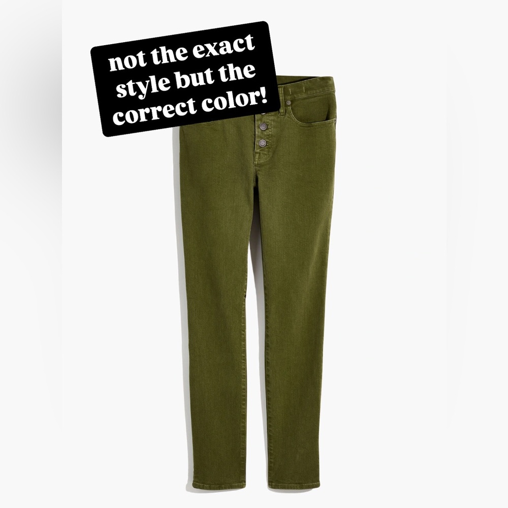 Madewell 10” High Rise Skinny Stretch Denim Jeans Green Women's size 27 - Picture 6 of 8